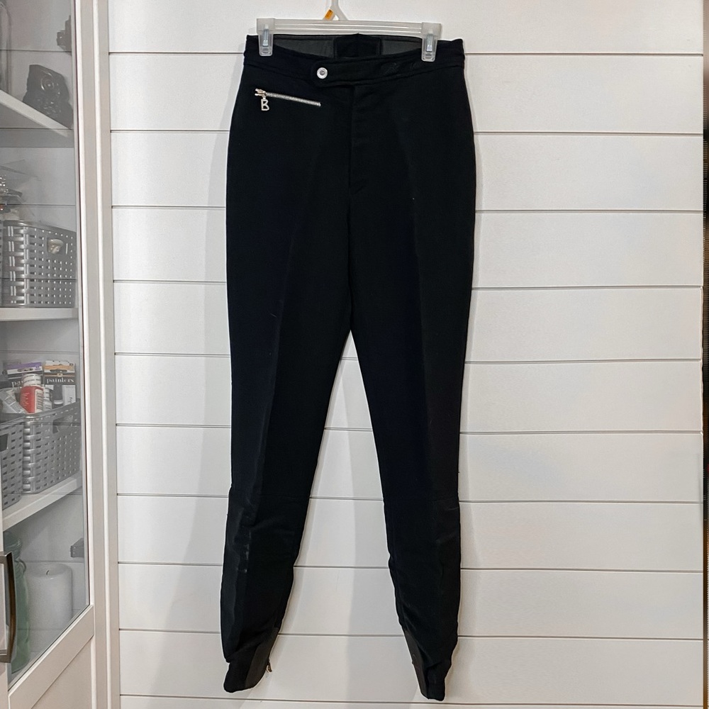 Bogner | NWOT rare fitted pleated black ski pants with stirrups